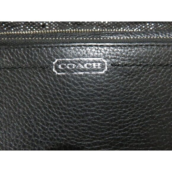 Coach Black Pebbled Leather Double Zip Around Accordion Continental Long Wallet - Picture 11 of 11